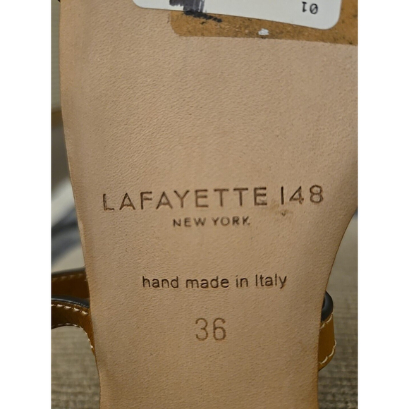 Lafayette 148 New York NEW Marlon Slide Sandal Size EU 36 US 5.5 Brown Leather - Picture 7 of 8